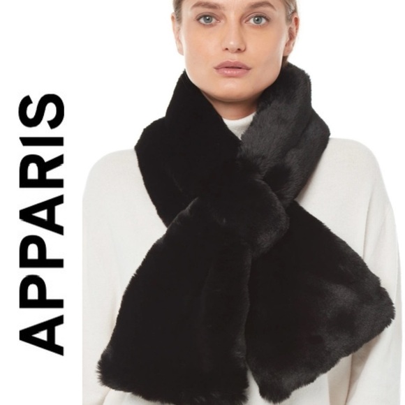 NWT Luna Faux Fur Wrap Scarf Ballet Pink - Picture 8 of 8